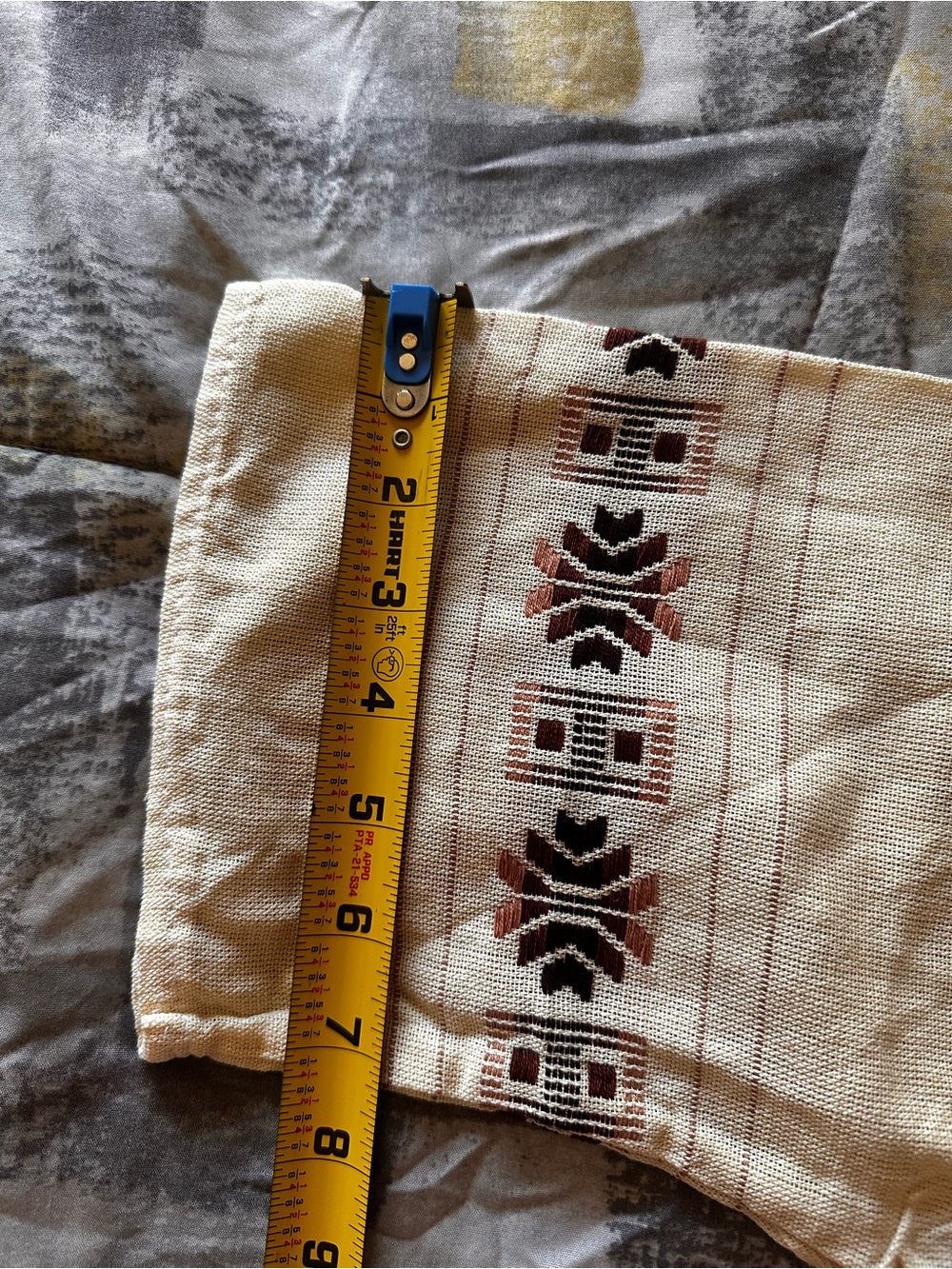 MEXICANA Cream Embroidered Peasant Top with Brown and Black Accents - Picture 8 of 9